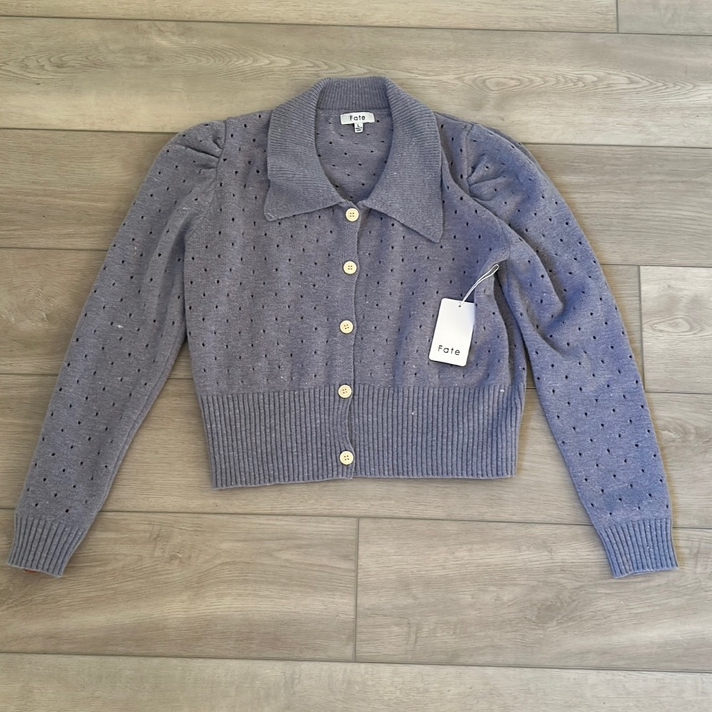 NWT Women’s Lavender Hostess Cardigan size L